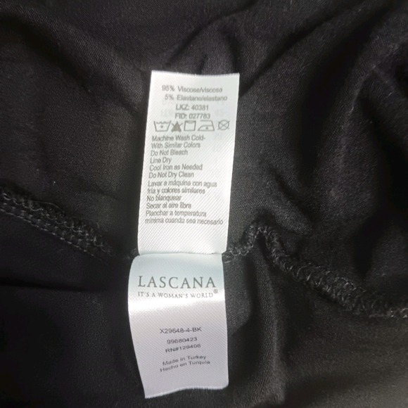 Lascana Sleeveless Blavk Jersey Midi Dress Lace V-neck Back Detail US Sz 4 - Picture 13 of 14